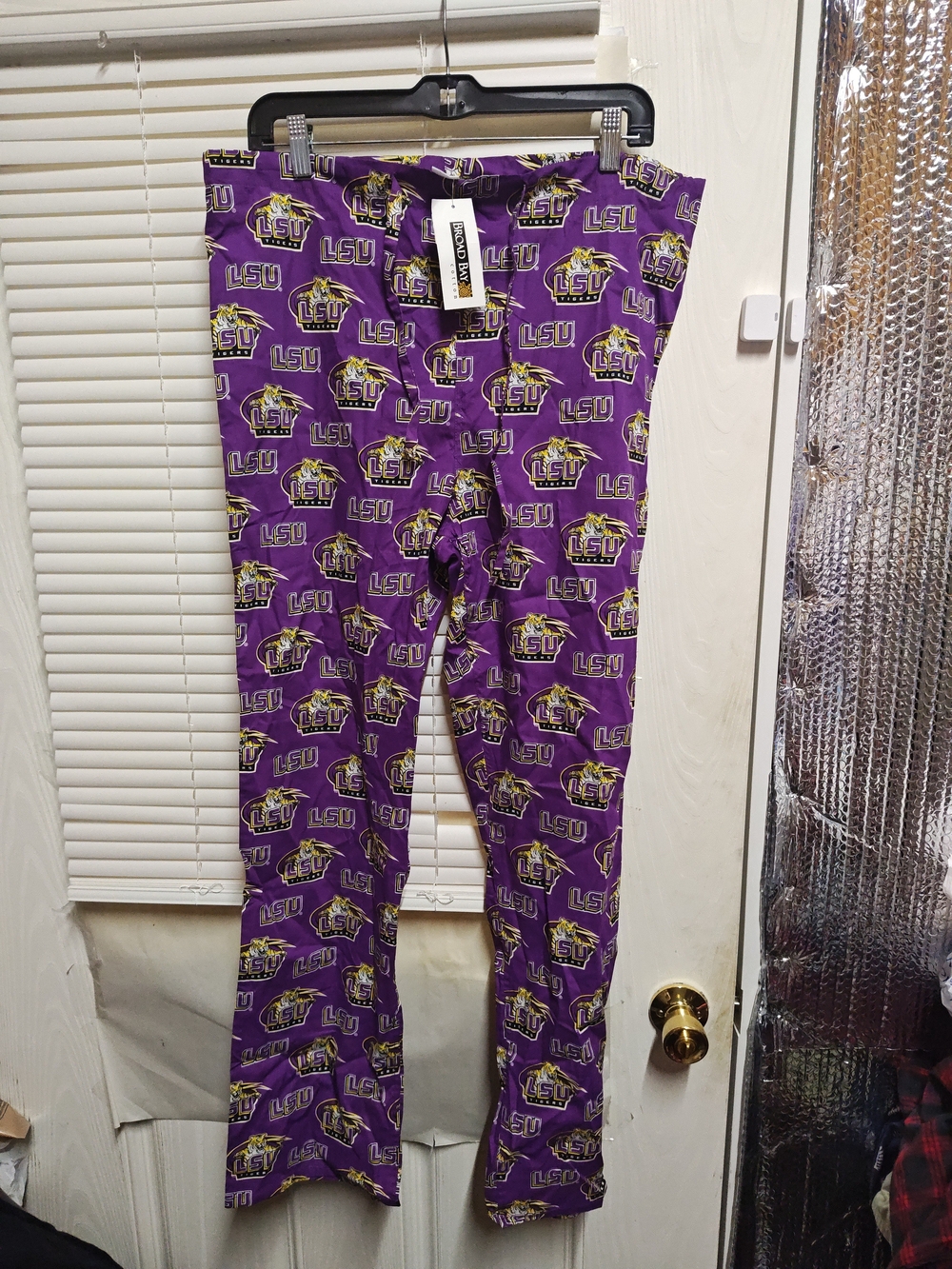 Men's LSU Purple Team Logo Lounge Leggings